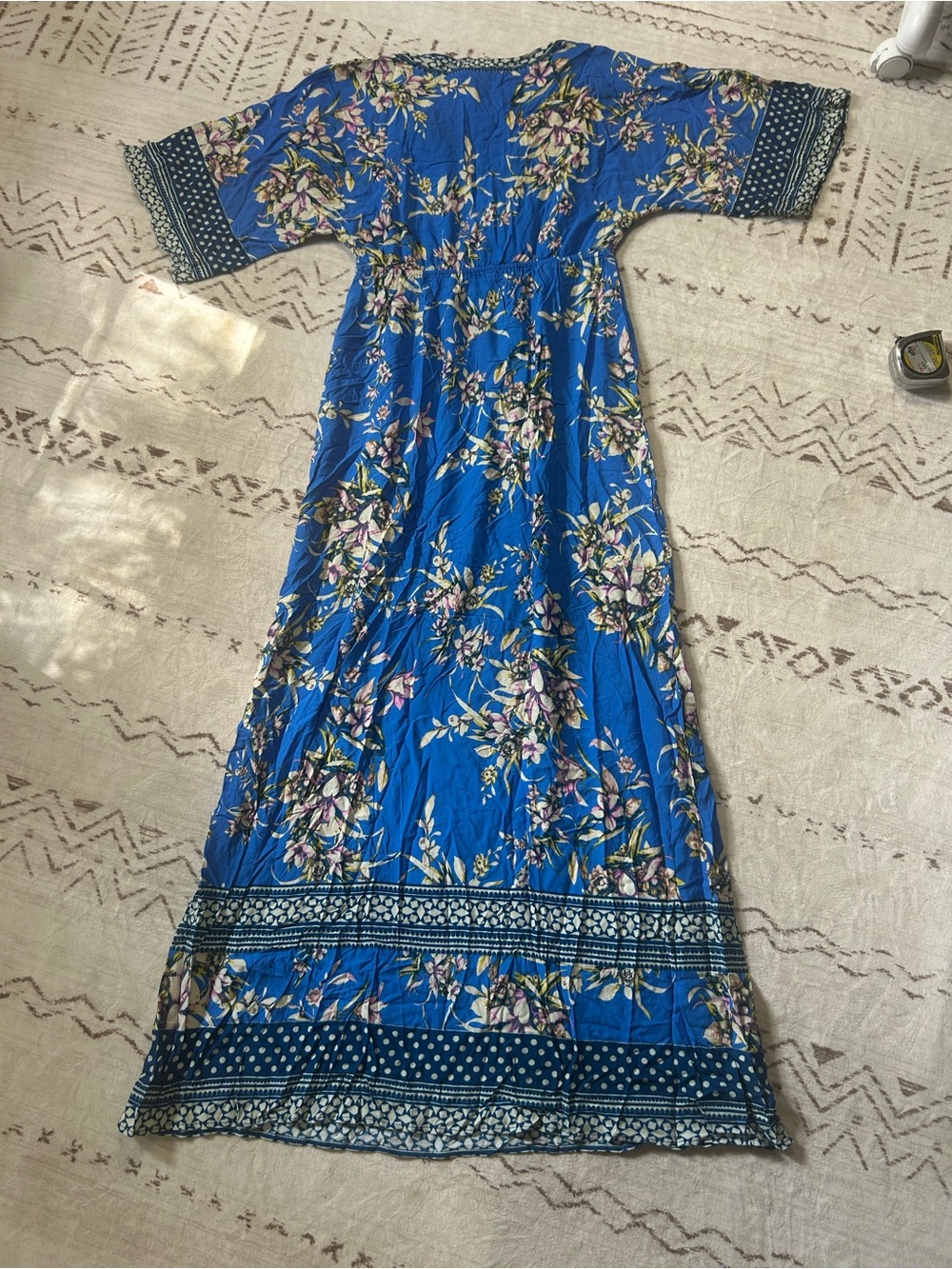 Flying Tomato NWT Blue Floral Boho Maxi Dress Large - Picture 11 of 11